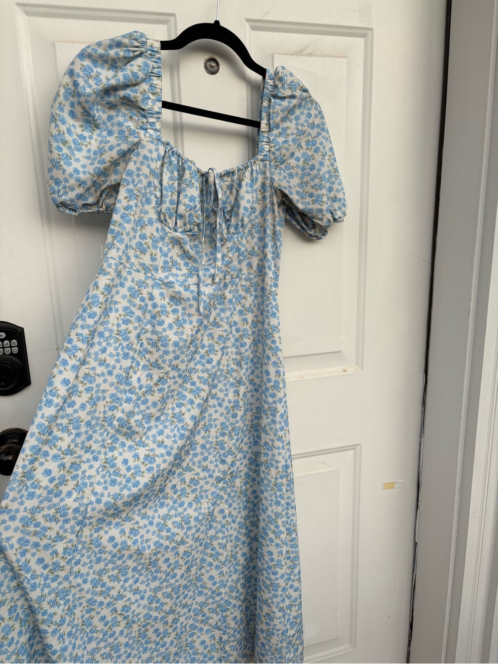 Cider Blue Floral Puff-Sleeve Maxi Dress - Picture 2 of 6